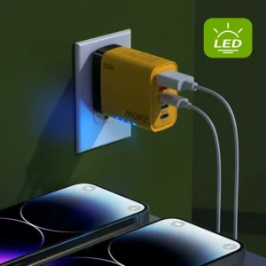 Carregador GaN USB-C e USB de 240W 5 em 1 para iPhone/Samsung/Xiaomi
